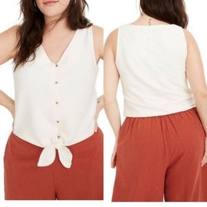 Madewell Texture & Thread Button-Front Tie Tank